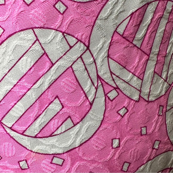 Vintage 60s 70s Harmay Maxi Formal Dress Pink White Geometric Print Size Small - Picture 12 of 17